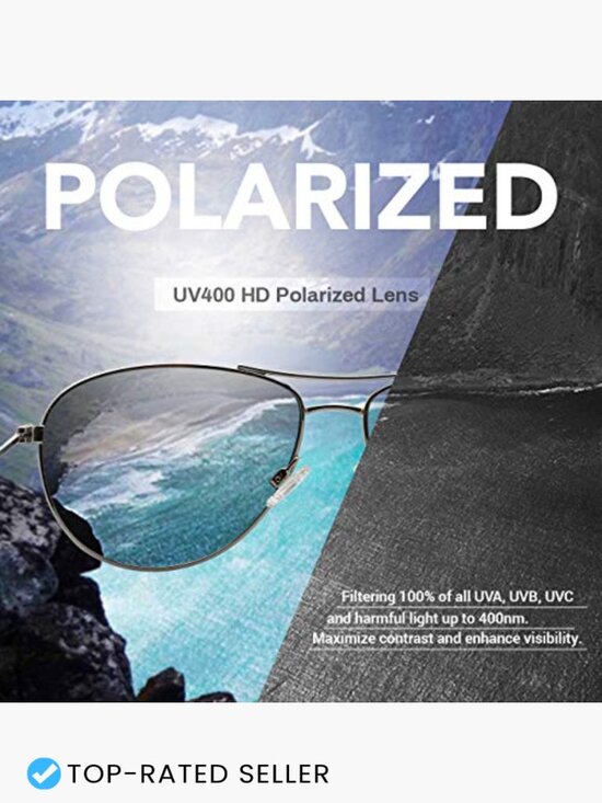 Polarized Aviator Sunglasses for Small Narrow Face Unisex Classic Retro Style main image 6